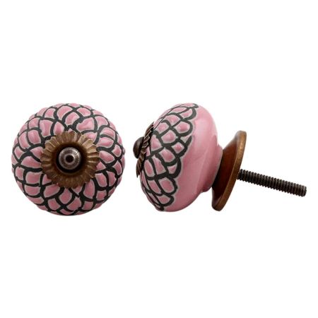 Pink Black Etched Knob